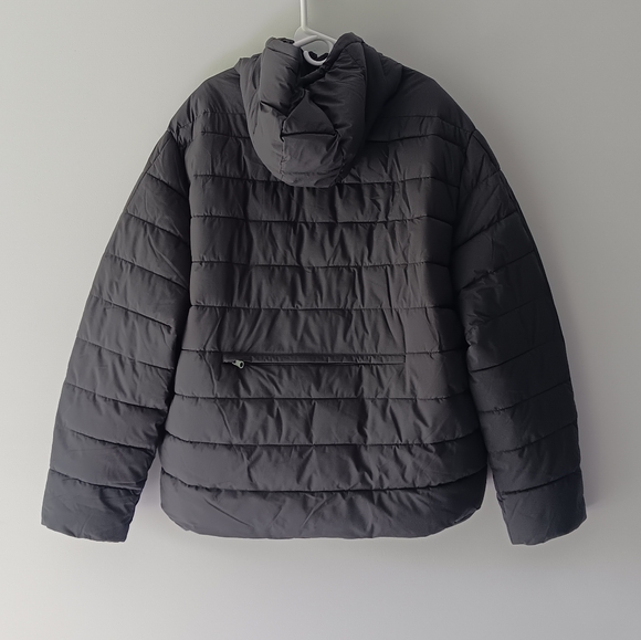 New Calvin Klein Jeans Puffer Hooded Coat Water Resistant Charcoal Grey Size 2XL - Picture 15 of 16